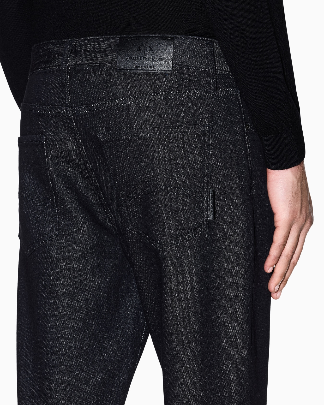 Skinny Jeans Comfort Fleece Denim Black Slide 6