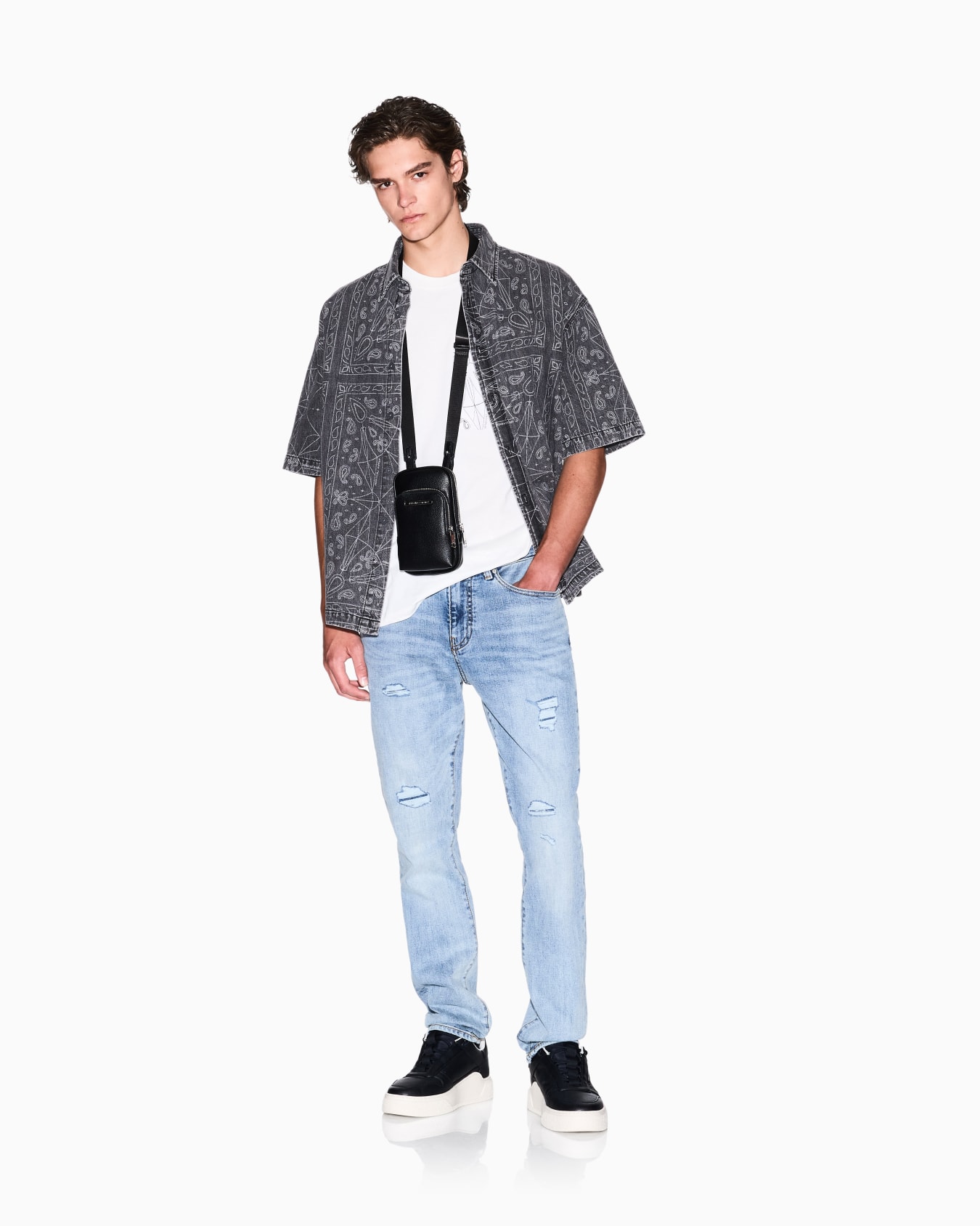 J14 skinny fit jeans in stone washed cotton denim Slide 1