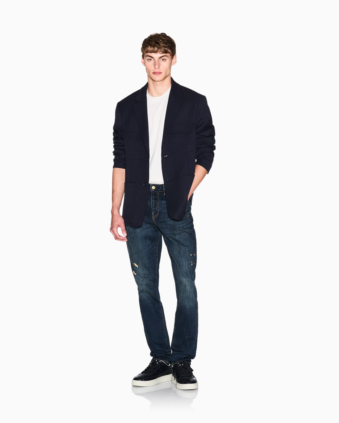 Vaqueros slim fit en tejido polar vaquero Diapositiva 1