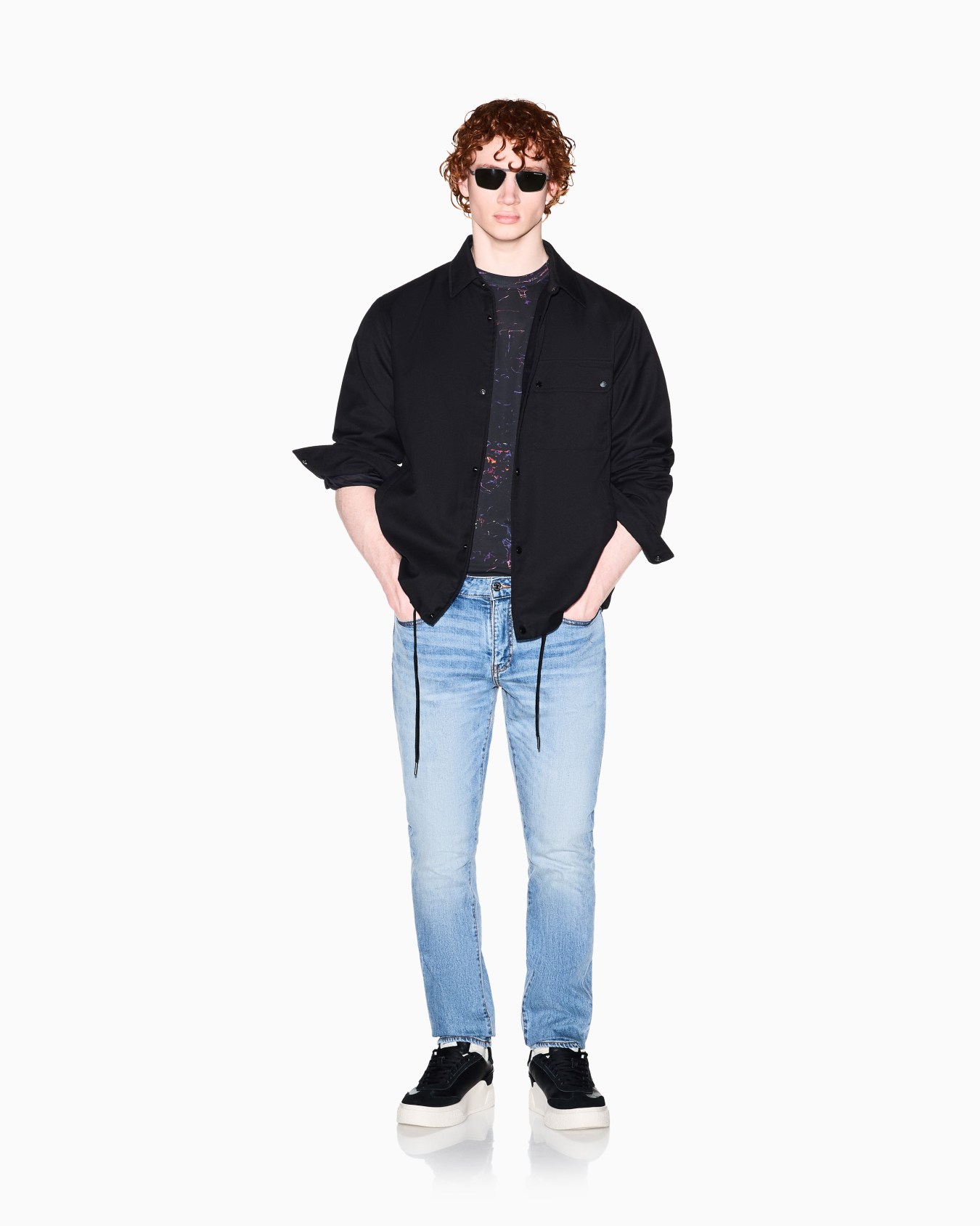 Skinny Jeans in Faded Blue Stretch Denim Slide 1