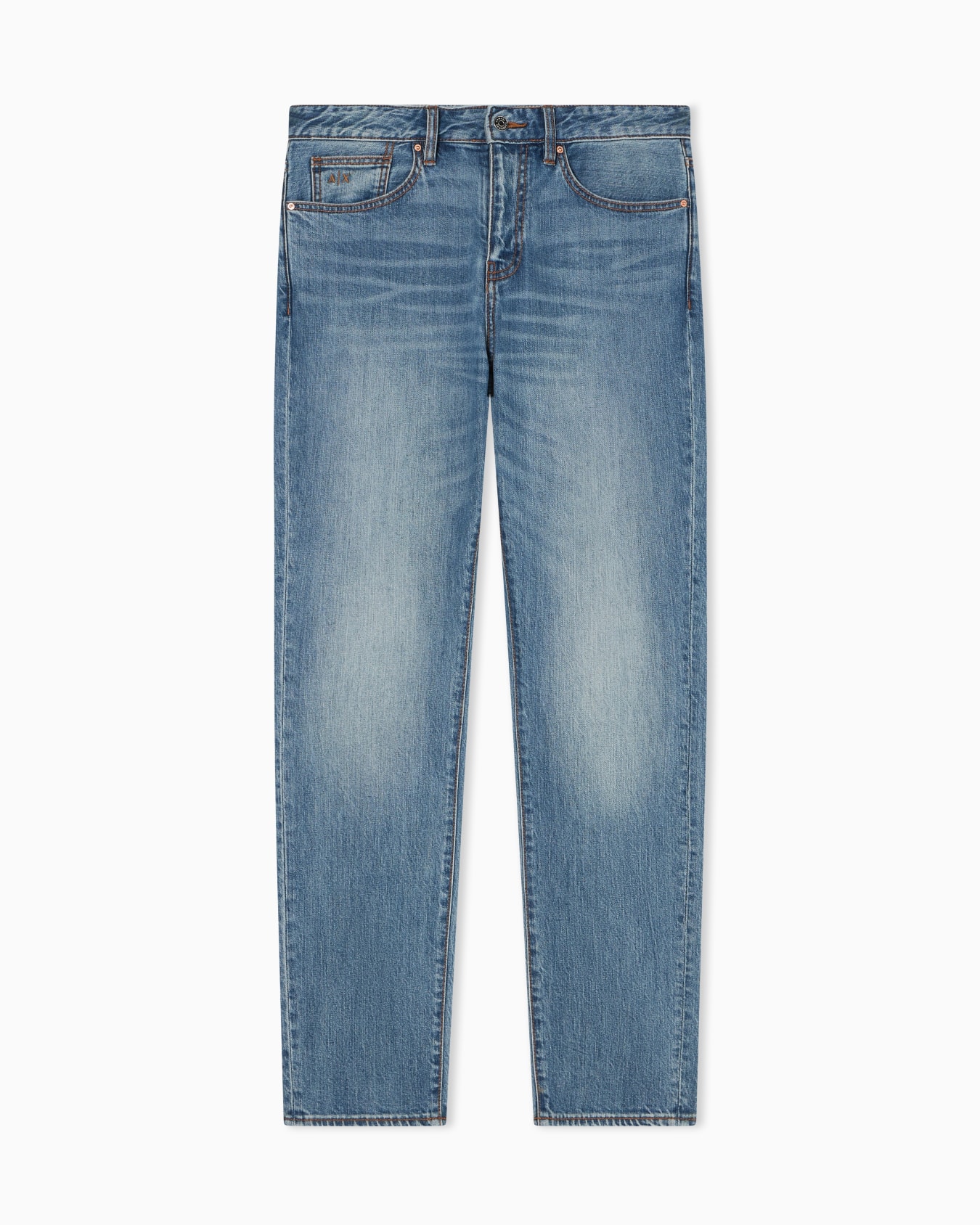 Skinny Jeans in Faded Blue Stretch Denim Diapositiva 0