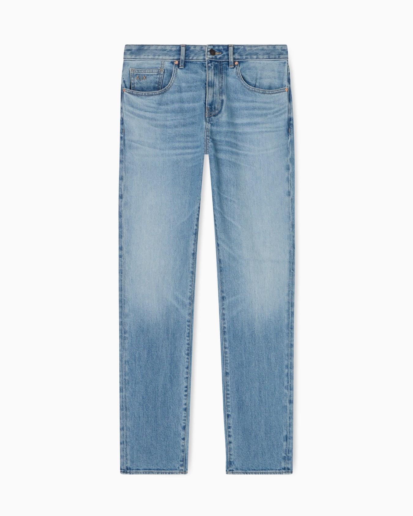 ライトブルーウォッシュ スリムフィット デニムパンツ スライドする 0