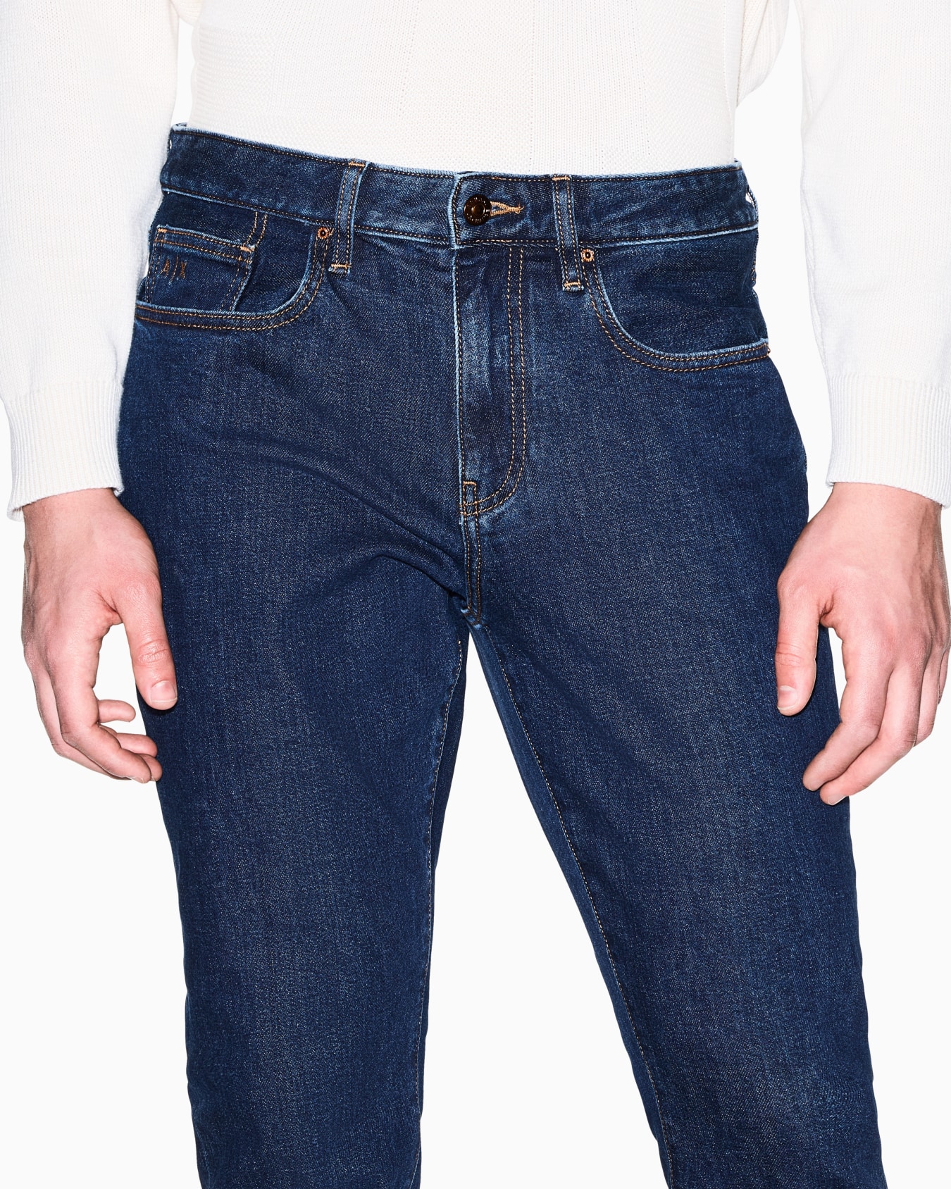 Skinny Jeans in Faded Blue Stretch Denim Slide 4