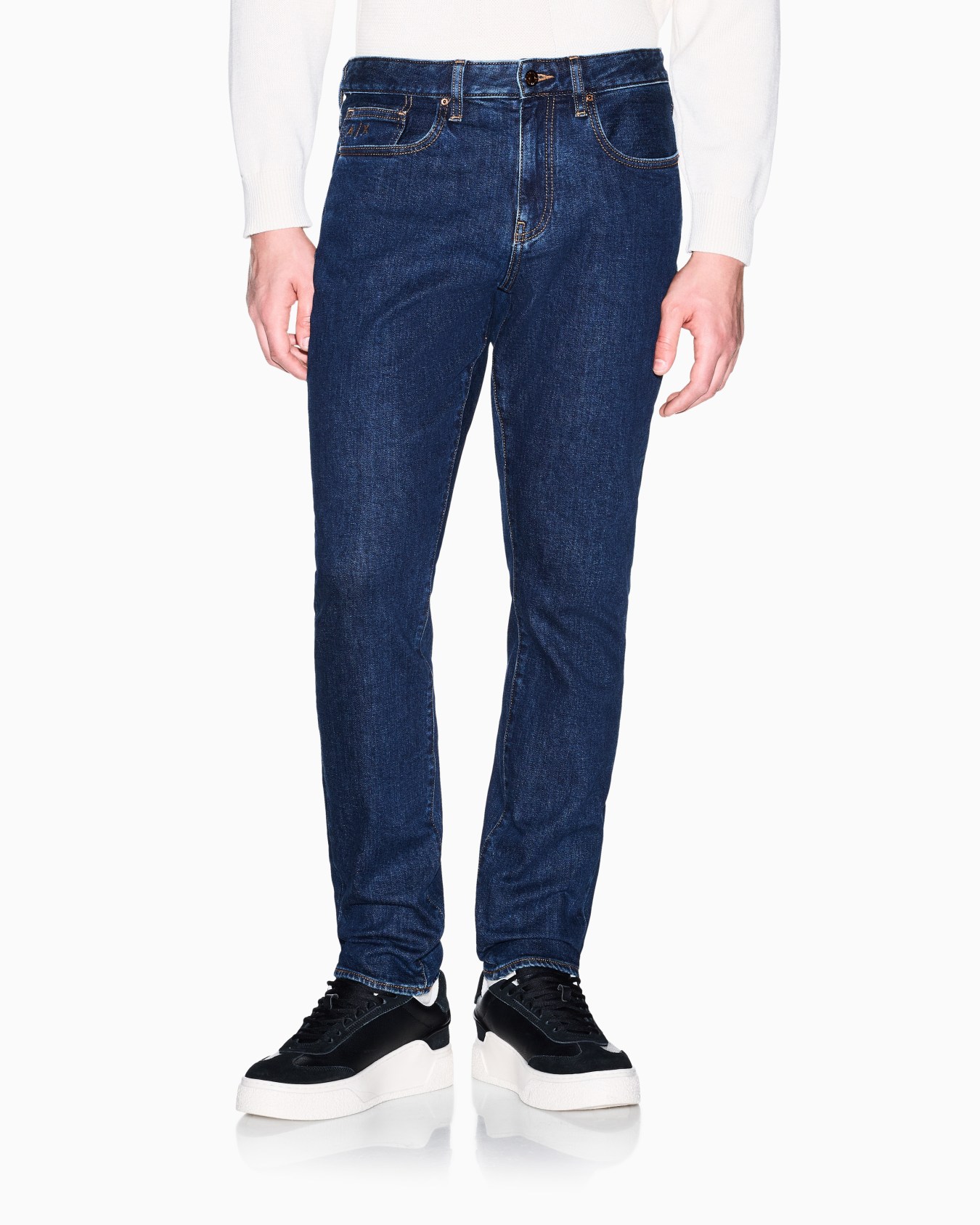 Skinny Jeans in Faded Blue Stretch Denim Slide 2