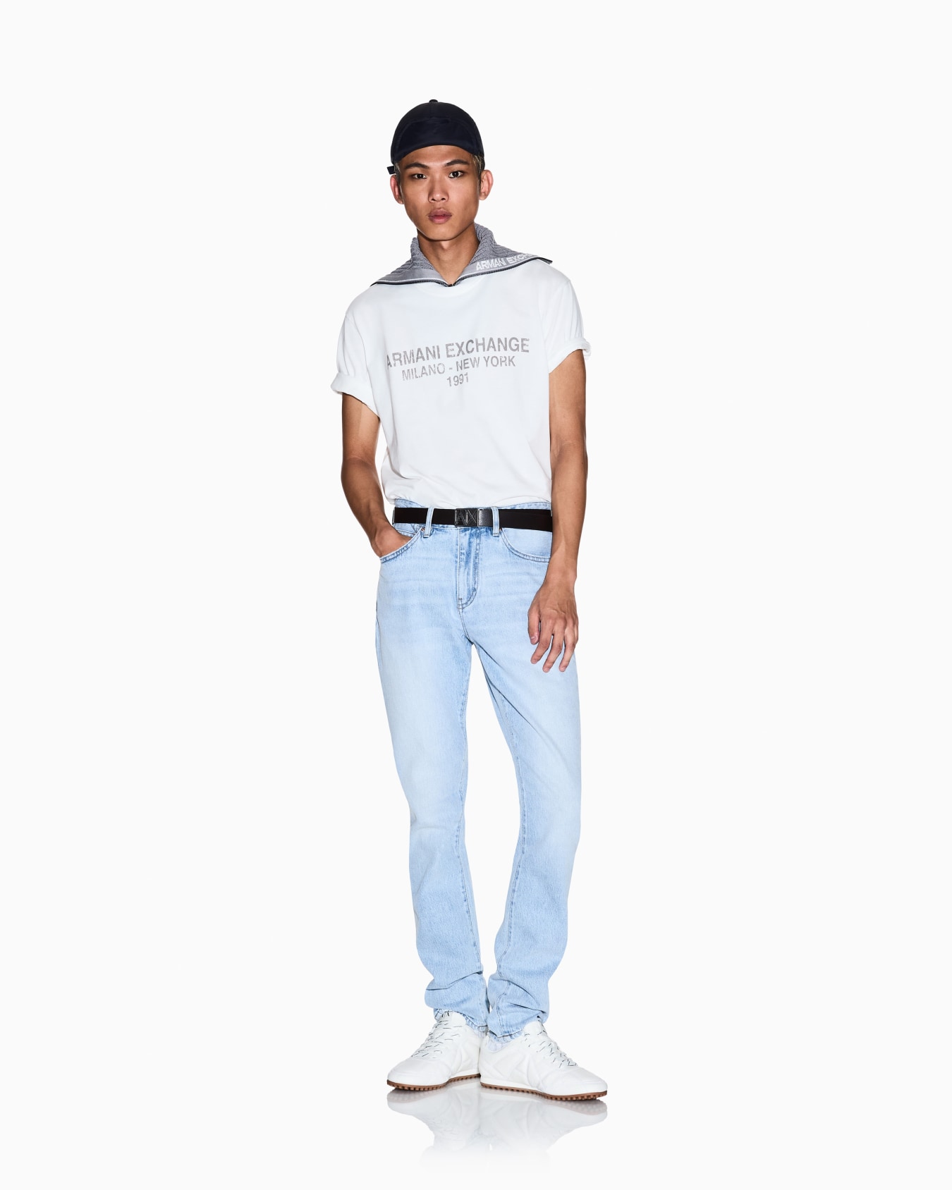 slim fit 5 pockets pant in denim stretch Slide 1