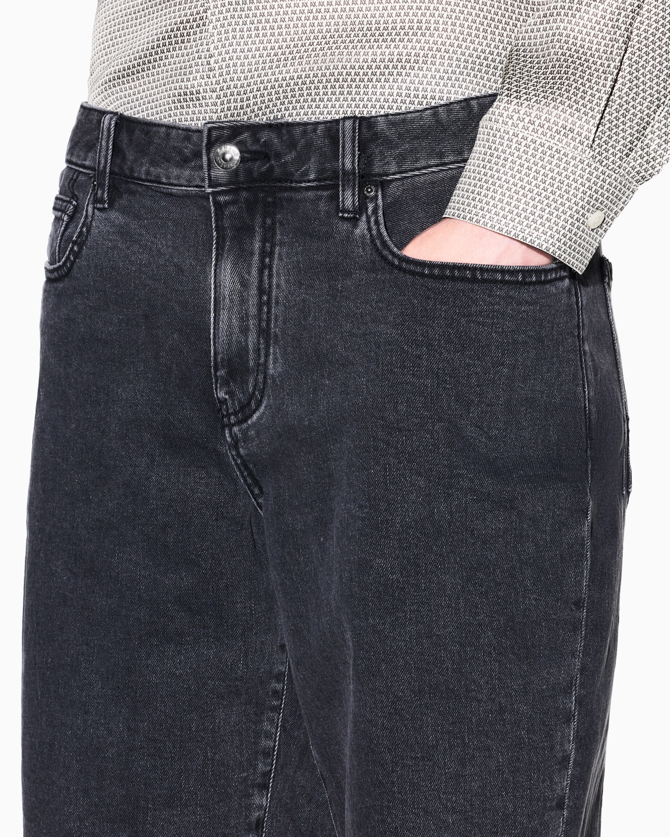 Grey Wash Denim Shorts Stretch Cotton Slide 4