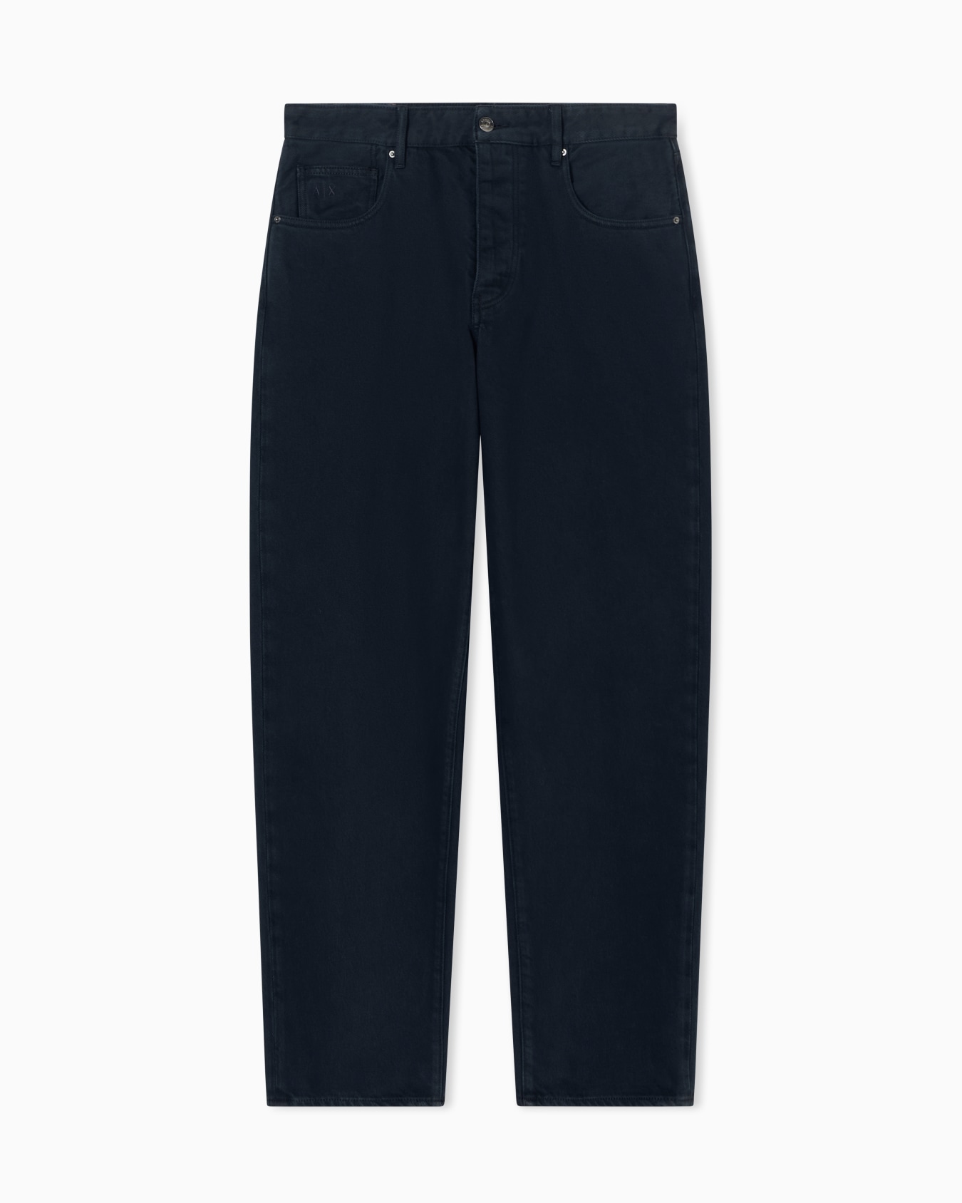 ルーズテーパード コットンブル デニムパンツ スライドする 0