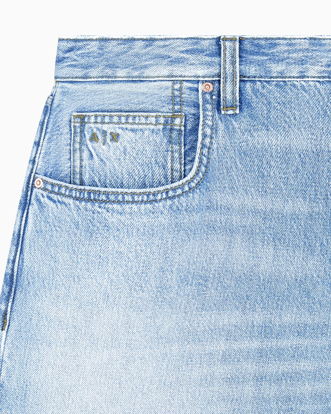 oversized fit 5 pockets denim pant in washed cotton Slide 4