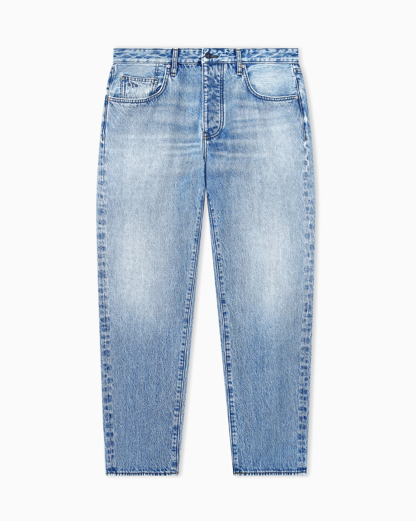 oversized fit 5 pockets denim pant in washed cotton Slide 0
