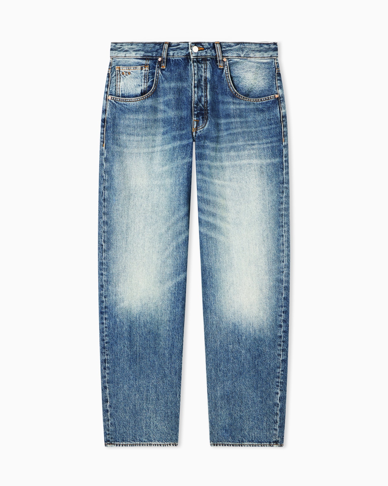 ブルーウォッシュ バギーデニムパンツ スライドする 0