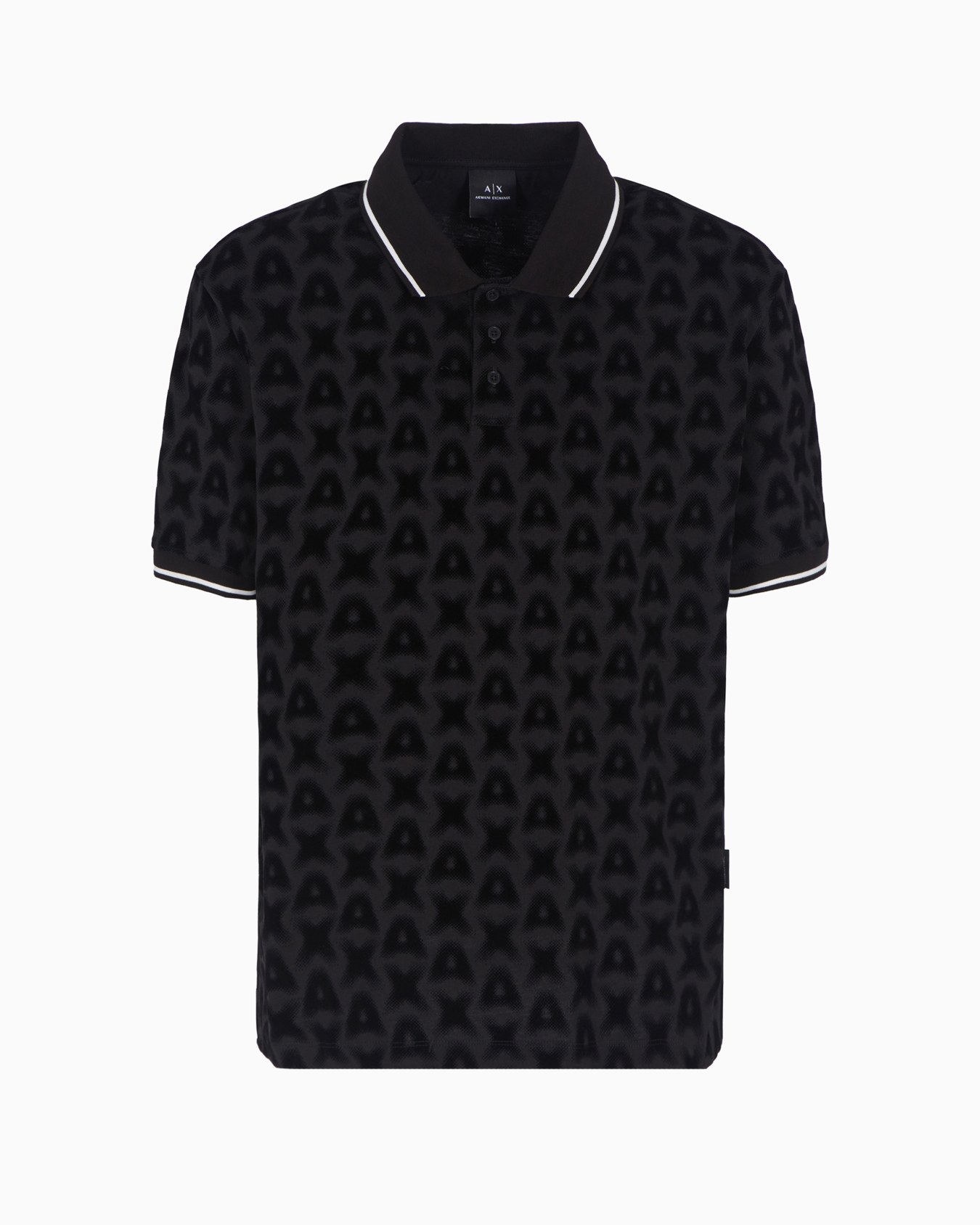 Polo de manga corta con estampado de logo flocado por toda la prenda Diapositiva 0