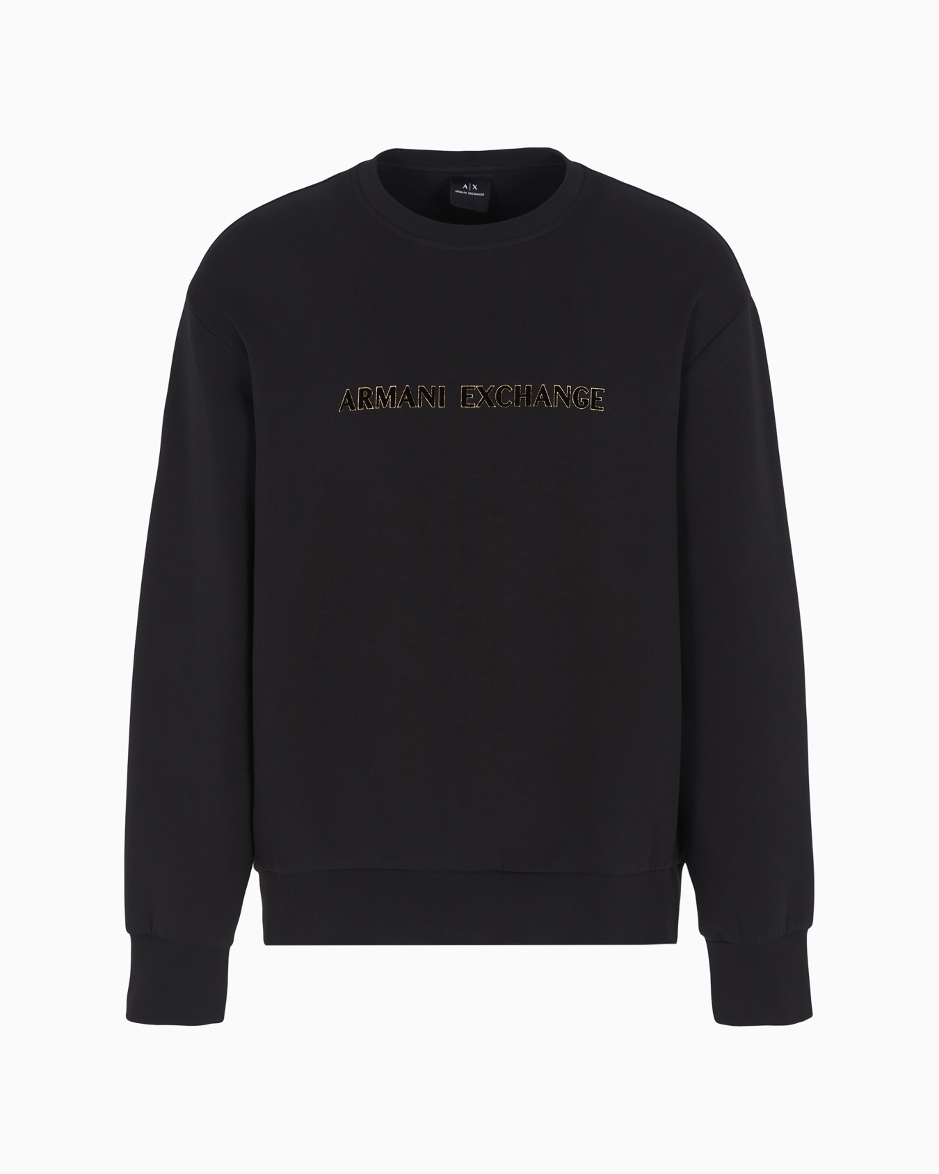 Sudadera de cuello redondo con logo de perfil metálico Diapositiva 0
