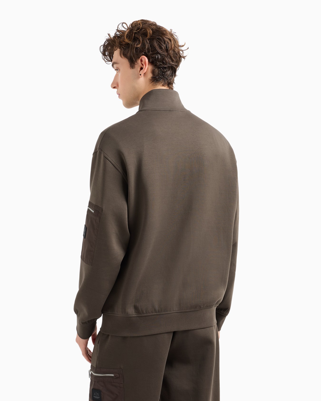 Sweatshirt with side zip pocket on sleeve with zip Slide 2