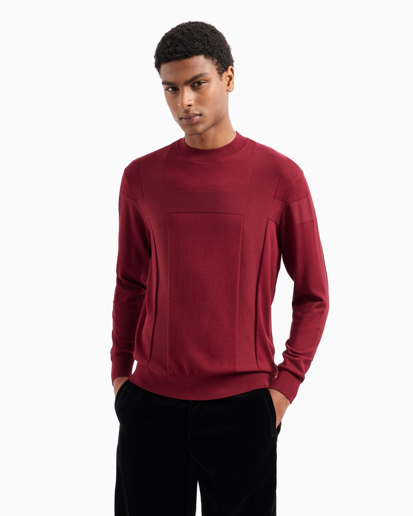 Crewneck sweater with jacquard workmanship Slide 1