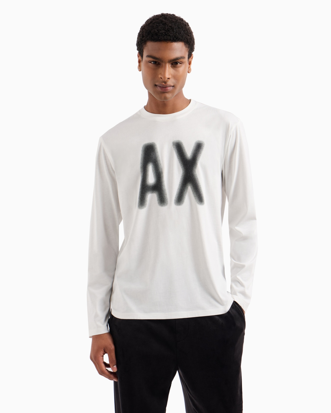 Camiseta de manga larga con logo efecto sombreado Diapositiva 1