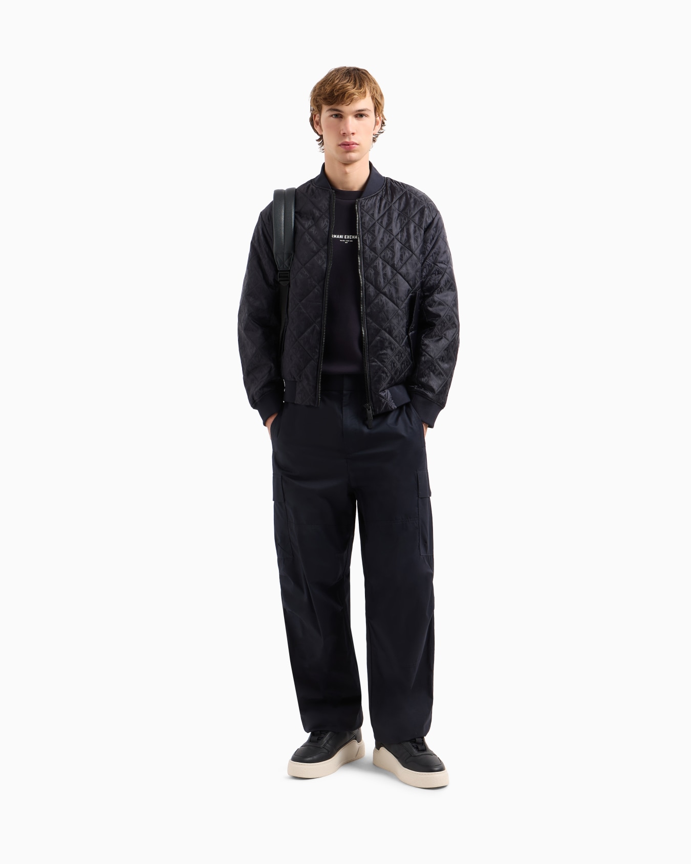 Quilted jacket with tone-on-tone logo Slide 1