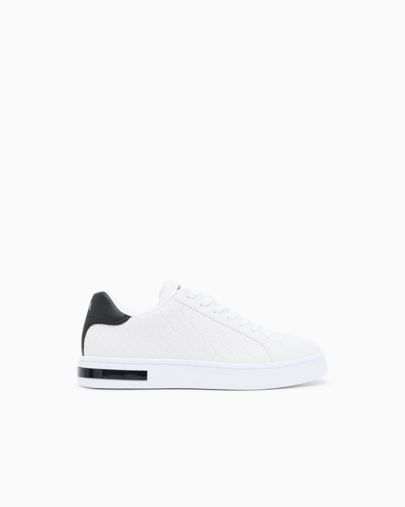 Lace-up sneakers with allover embossed logo Slide 0