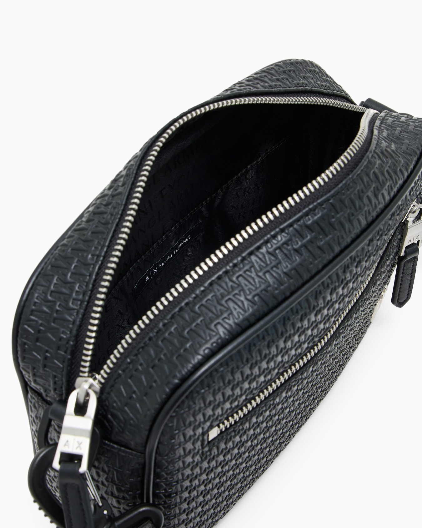Shoulder bag with allover monogram logo Slide 3