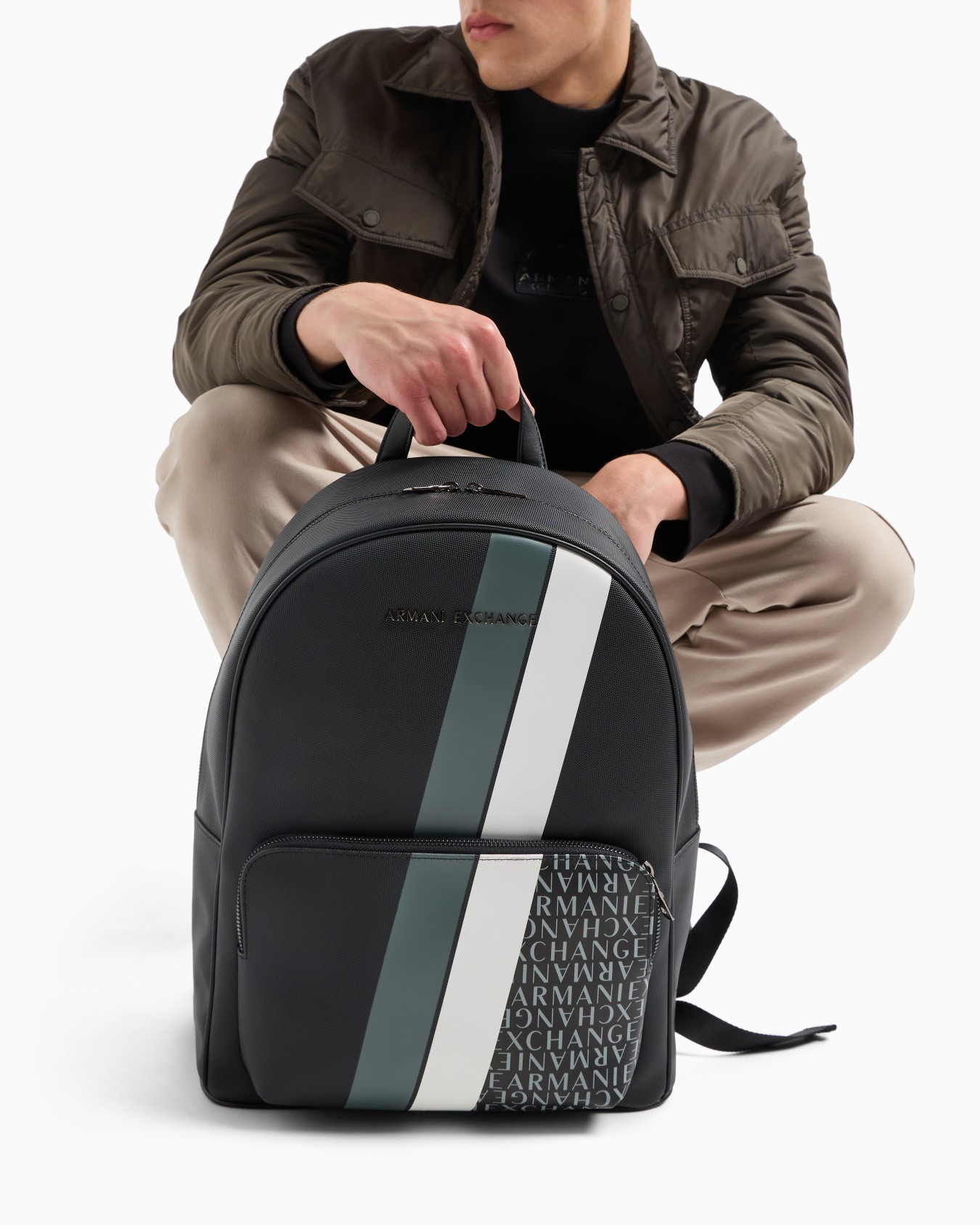 Backpack with monogram and stripes Slide 5