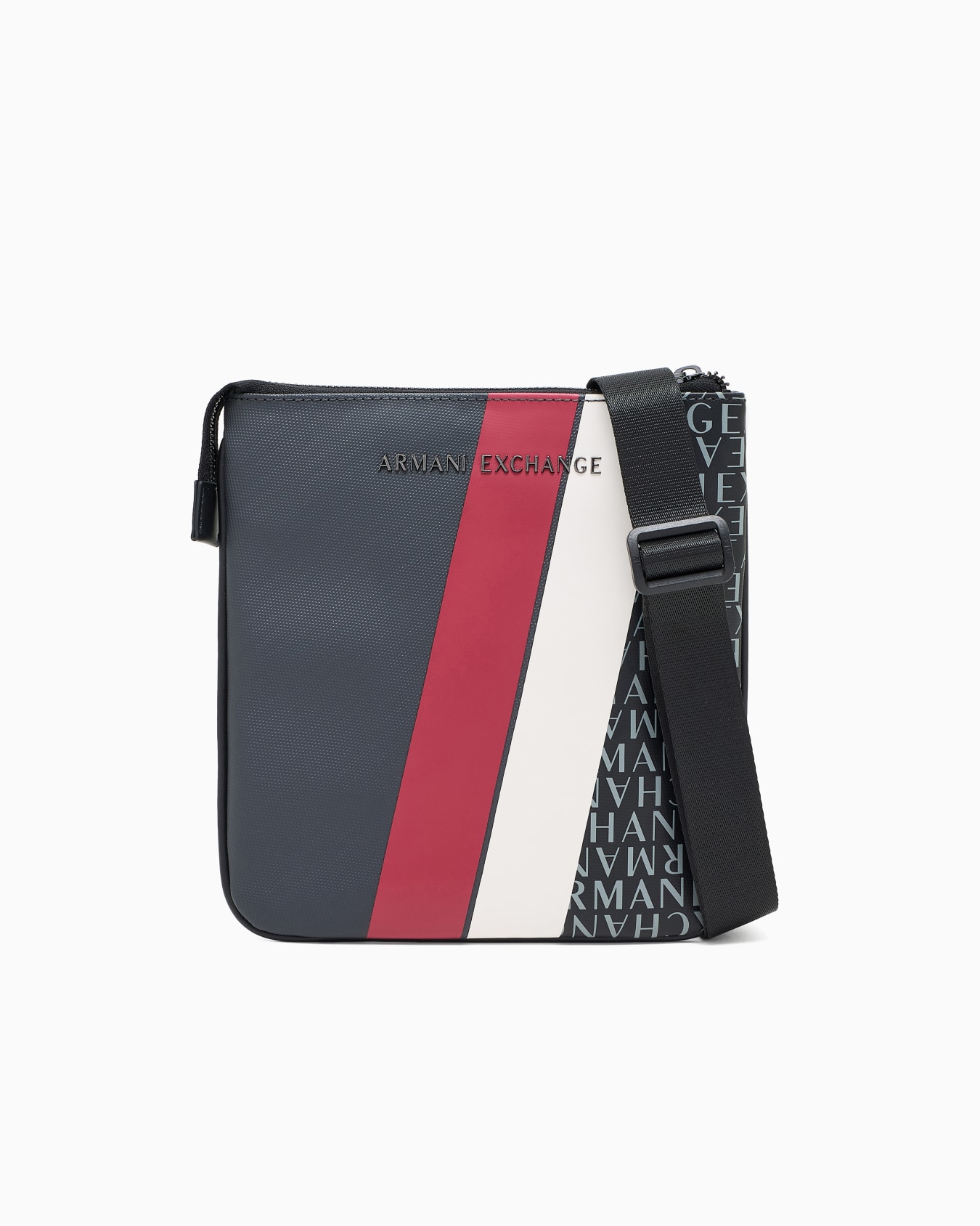 Monogram and Stripe Flat Shoulder Bag Slide 0