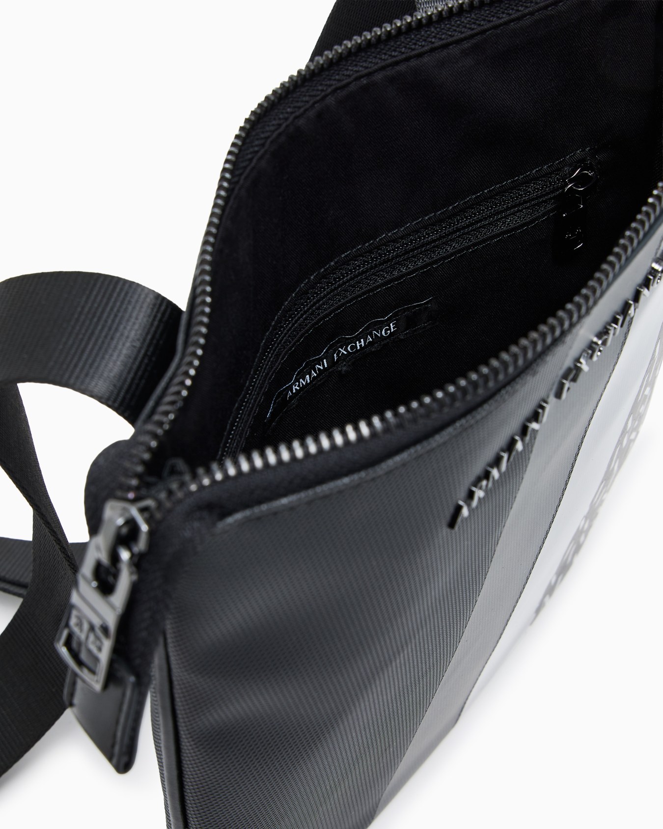 Bolso bandolera plano con monograma y rayas Diapositiva 3