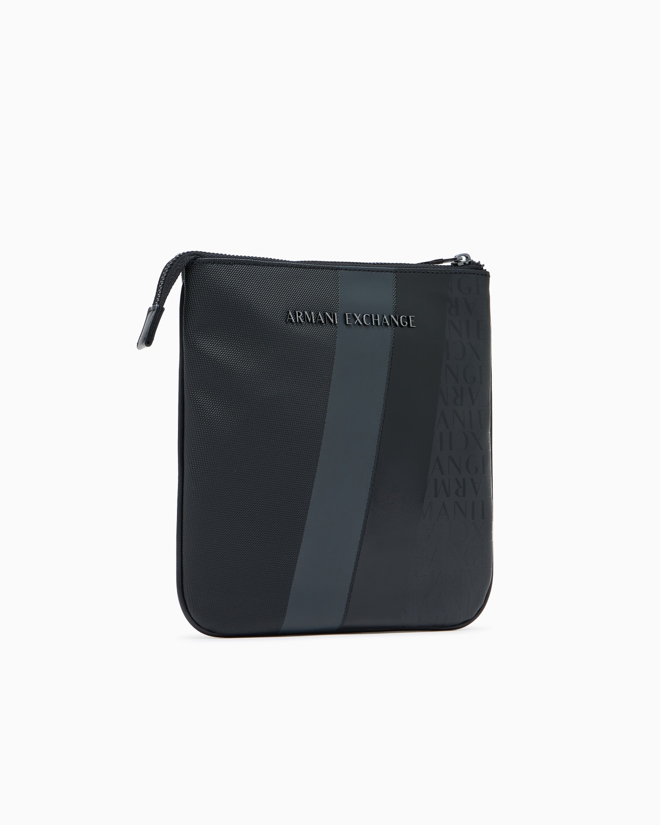 Bolso bandolera plano con monograma y rayas Diapositiva 1