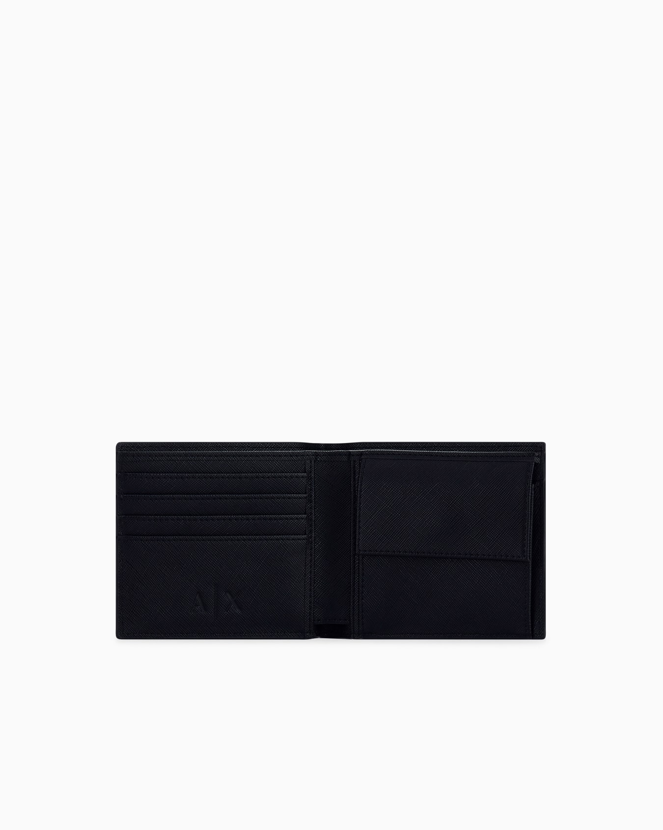 Cartera plegable con monedero y acabado texturizado Diapositiva 2
