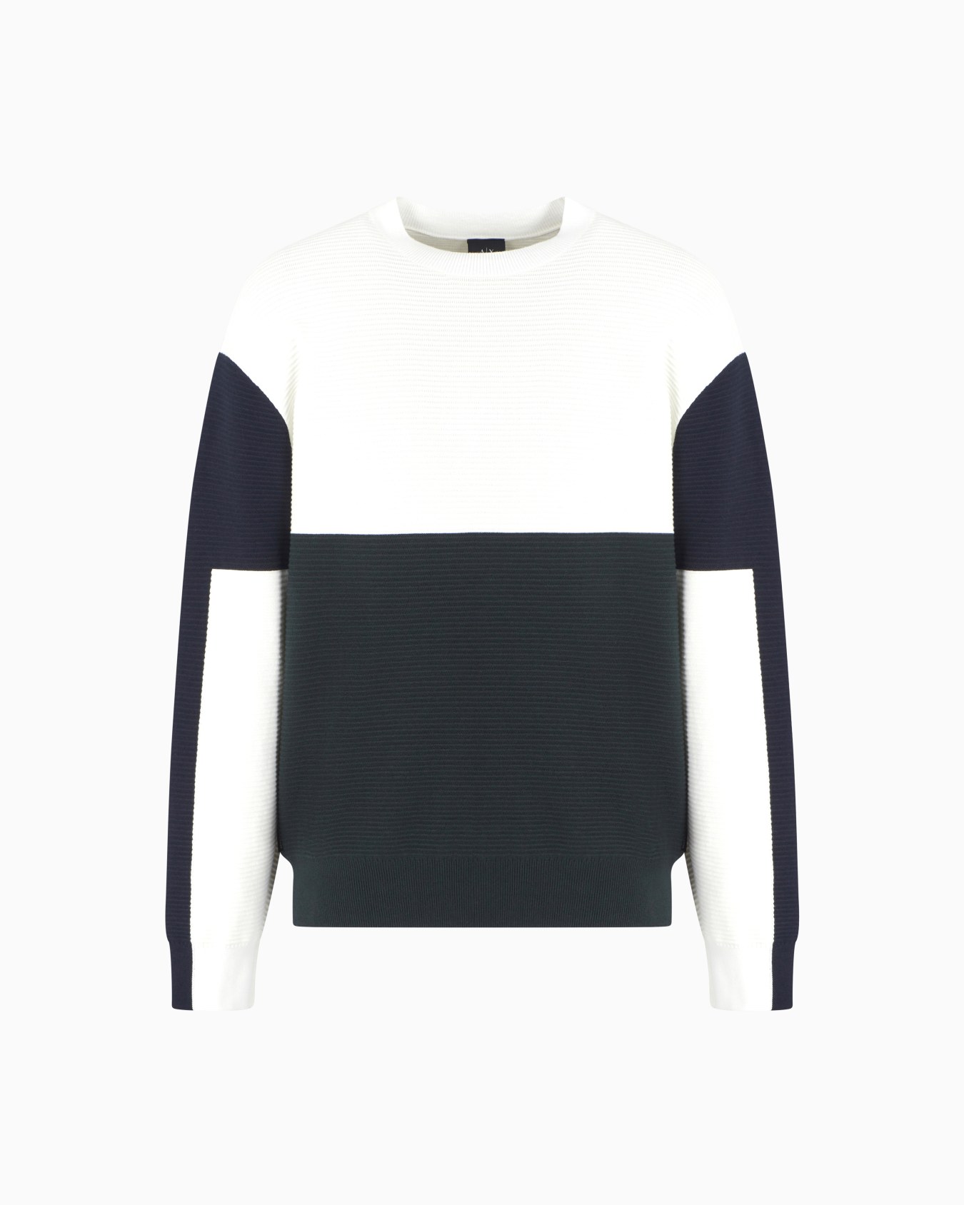 Color block ribbed crew neck sweater Slide 0