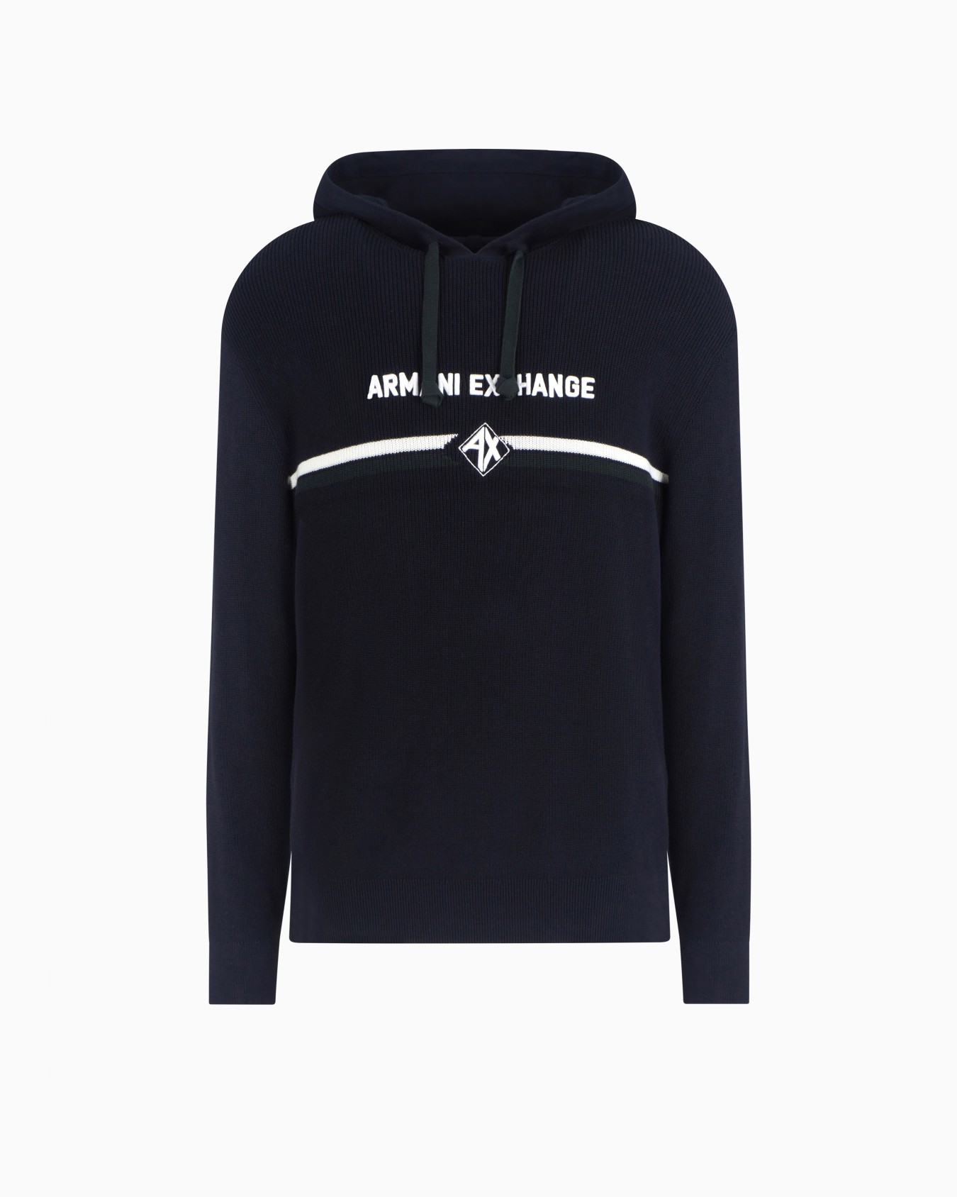 Cotton hoodie with central logo Slide 0