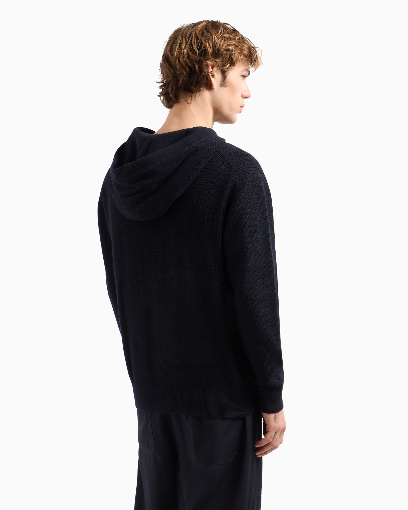 Cotton hoodie with central logo Slide 2