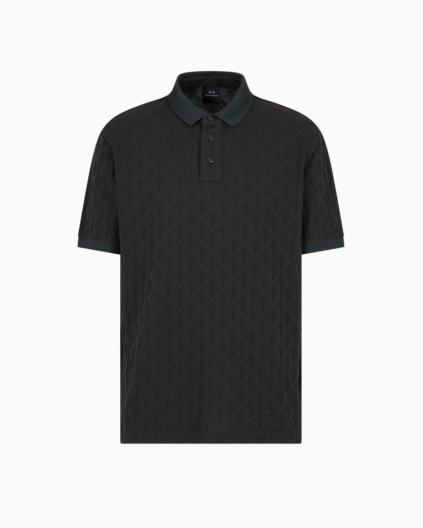 Regular fit polo shirt with tone-on-tone allover logo Slide 0