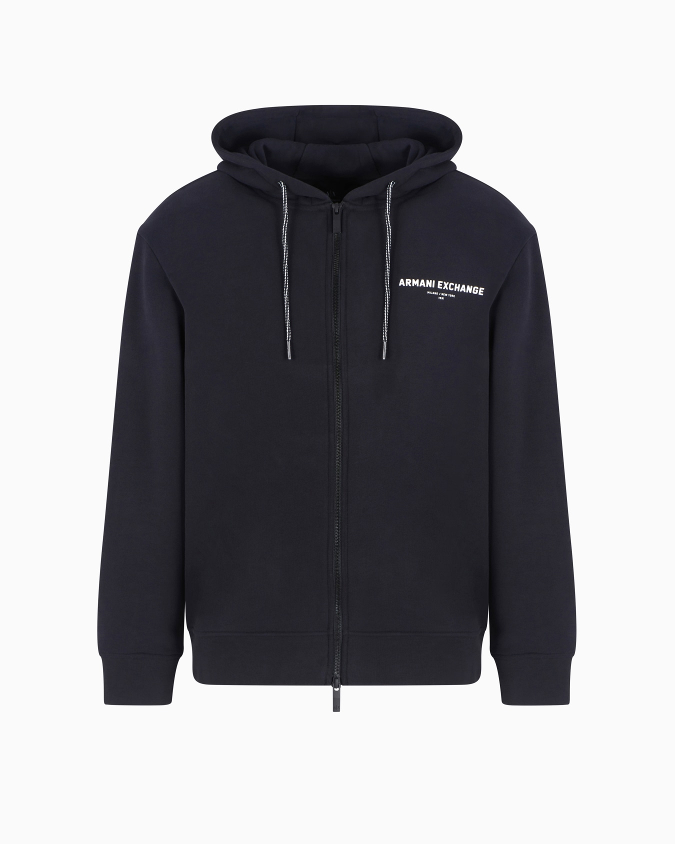 Zip-up hoodie with Milan/New York print on the back Slide 0
