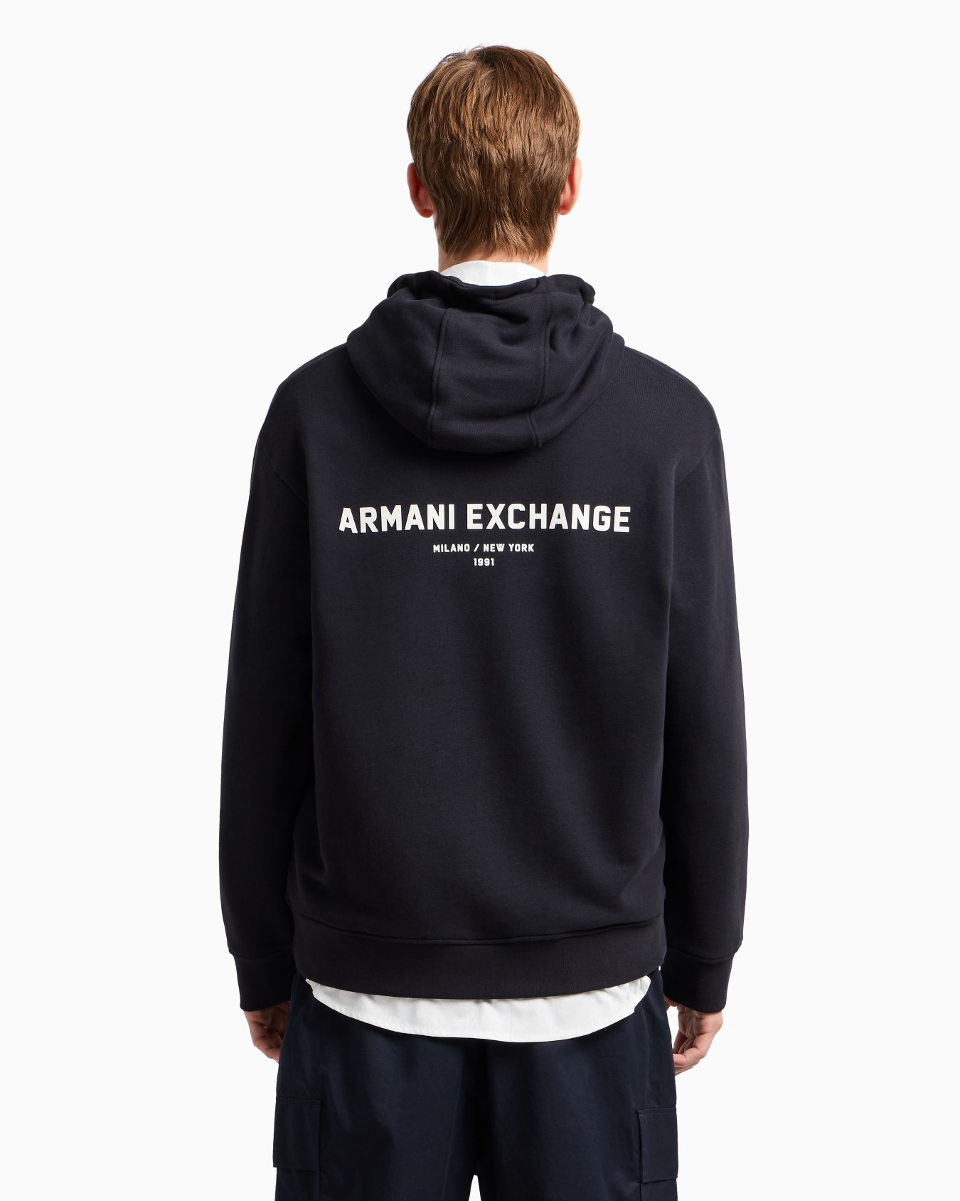 Zip-up hoodie with Milan/New York print on the back Slide 2