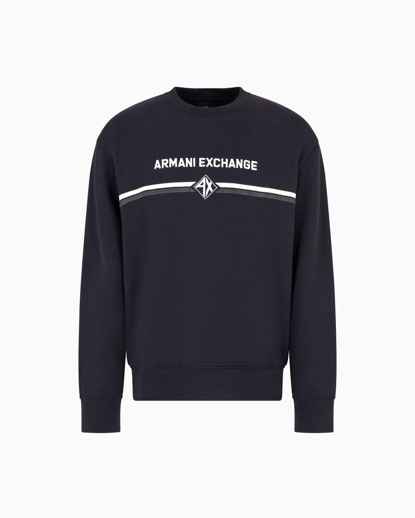 Sudadera de cuello redondo con logo estampado en el pecho. Diapositiva 0