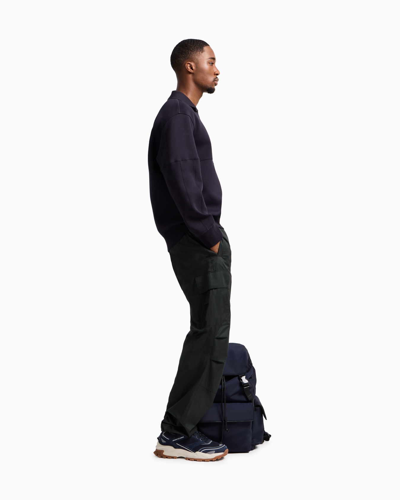 Sweatshirt with collar and logo on the chest Slide 1