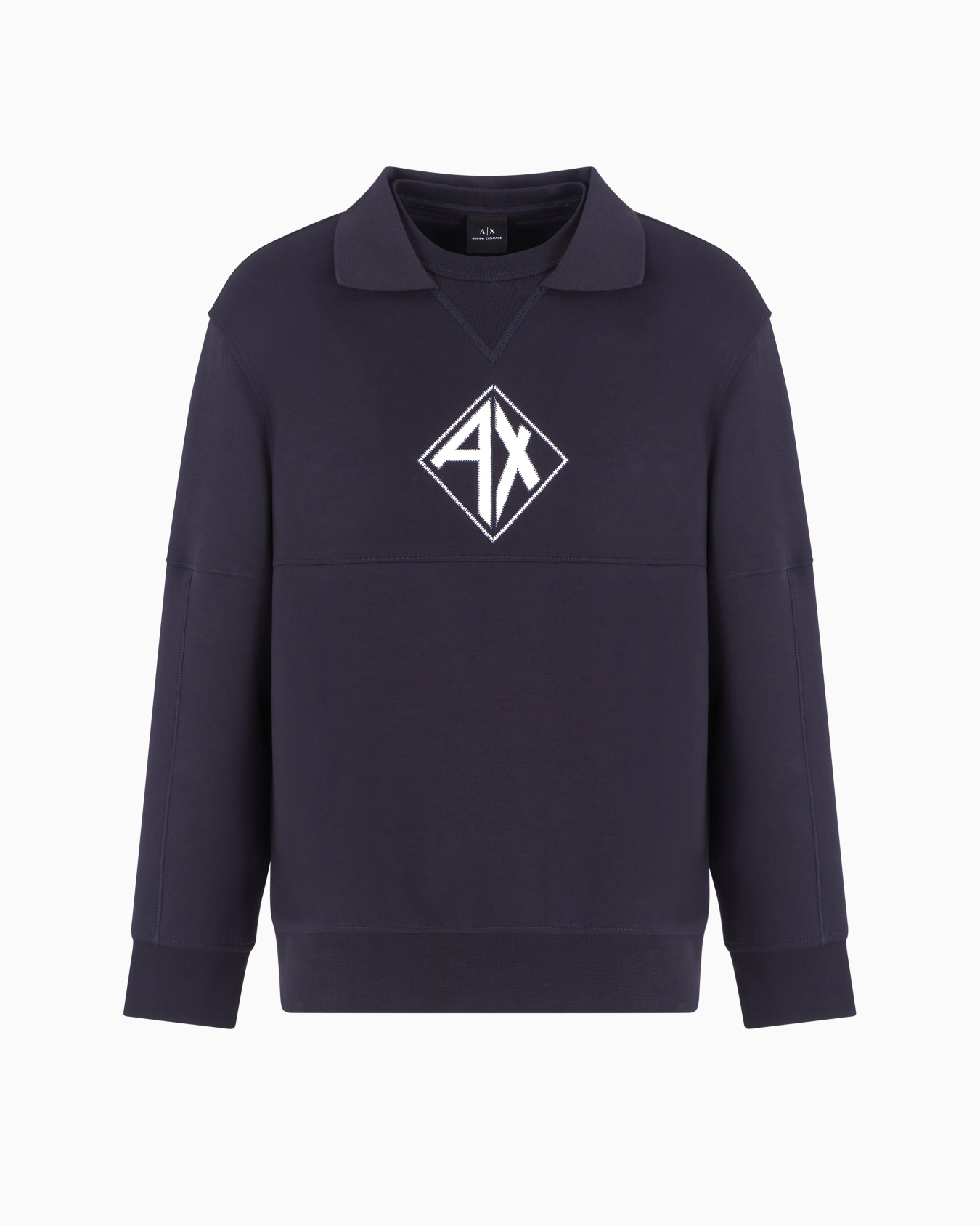 Sweatshirt with collar and logo on the chest Slide 0
