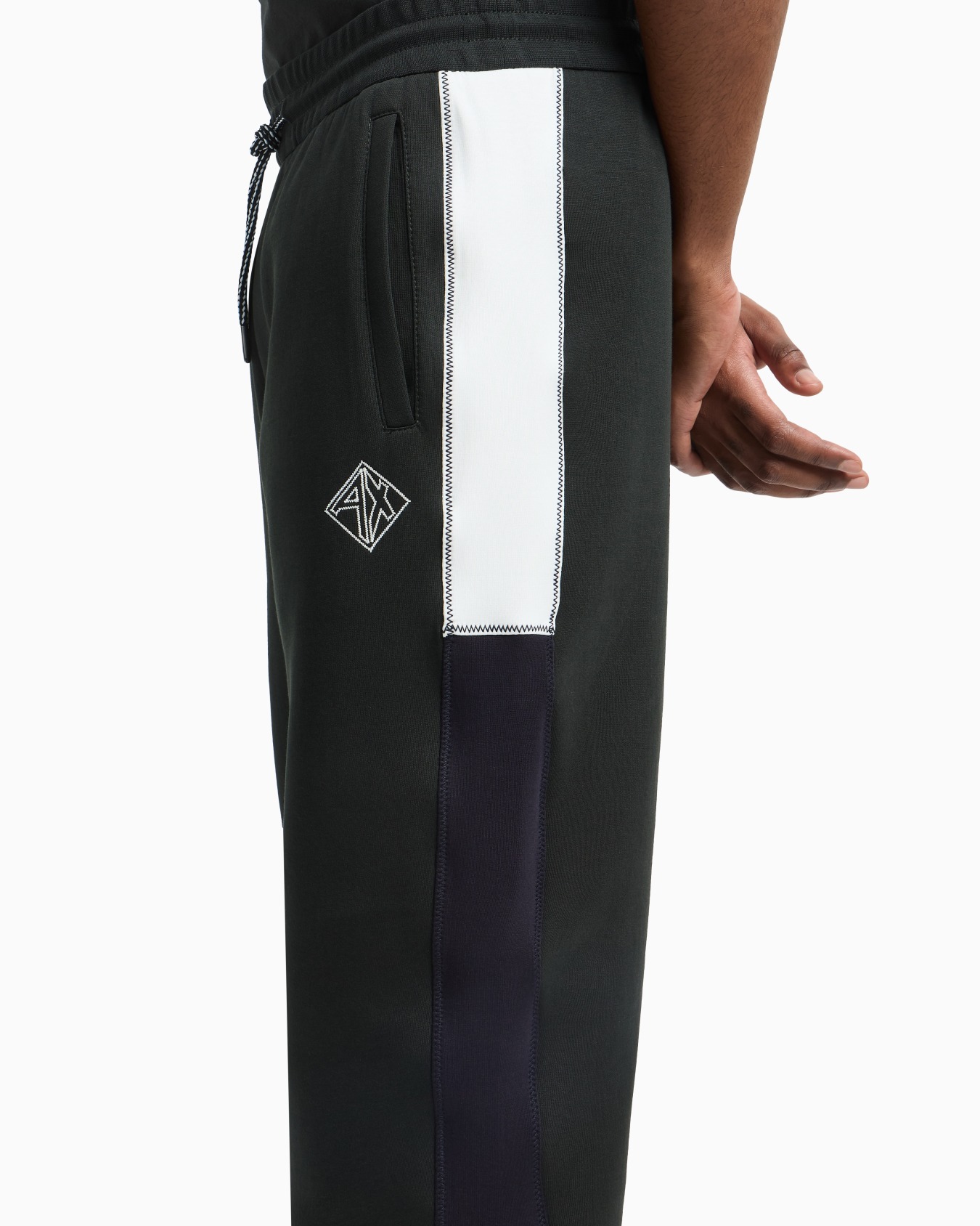 Jogger pants in sweatshirt with contrasting inserts Slide 4