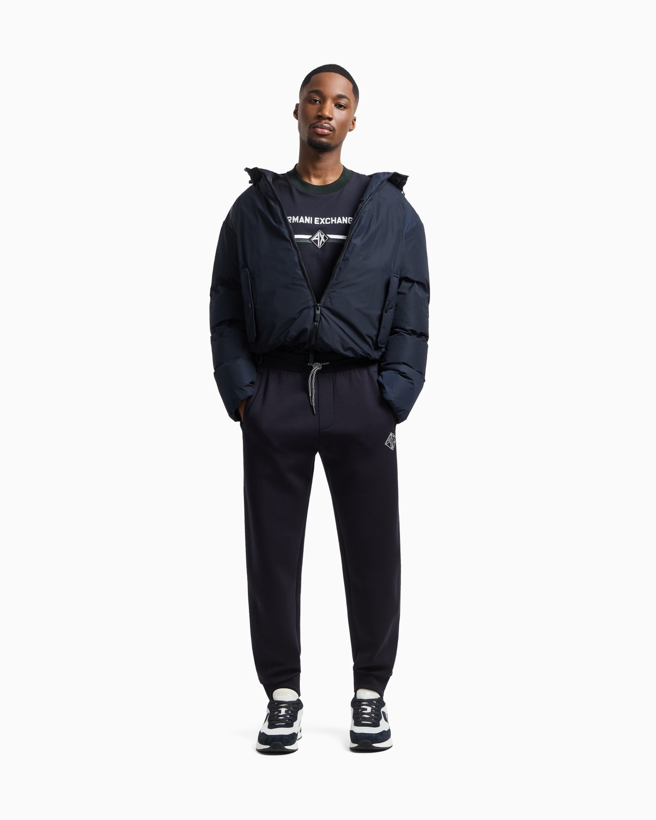 Jogger pants in sweatshirt with contrasting inserts Slide 1