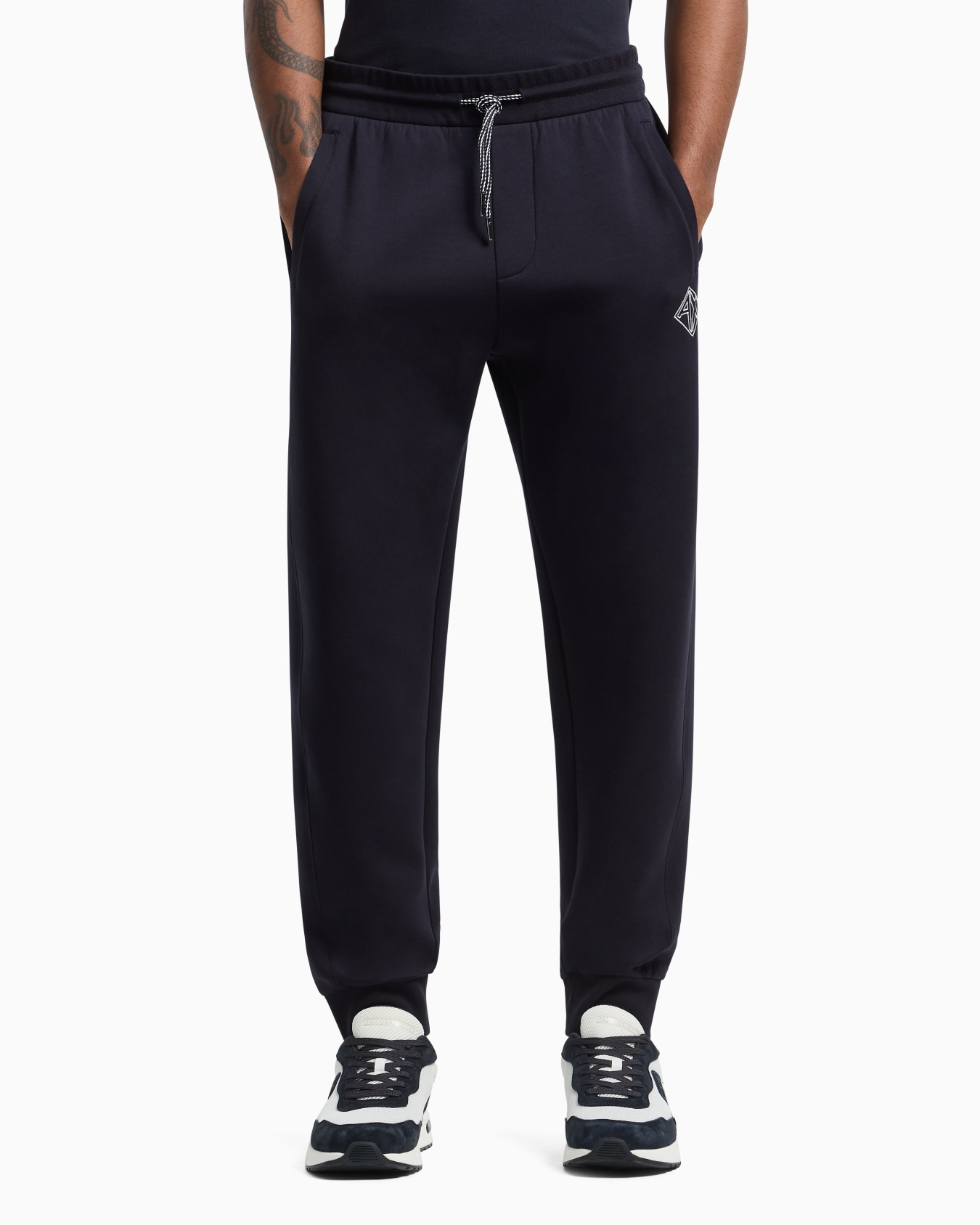 Jogger pants in sweatshirt with contrasting inserts Slide 3