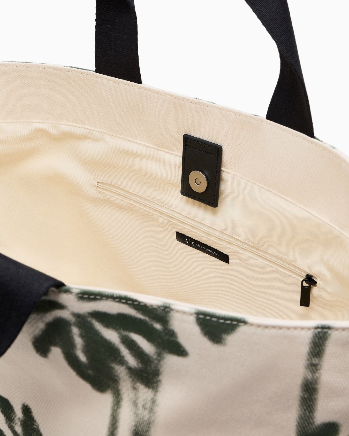 Palm-patterned cotton shopper bag Slide 3