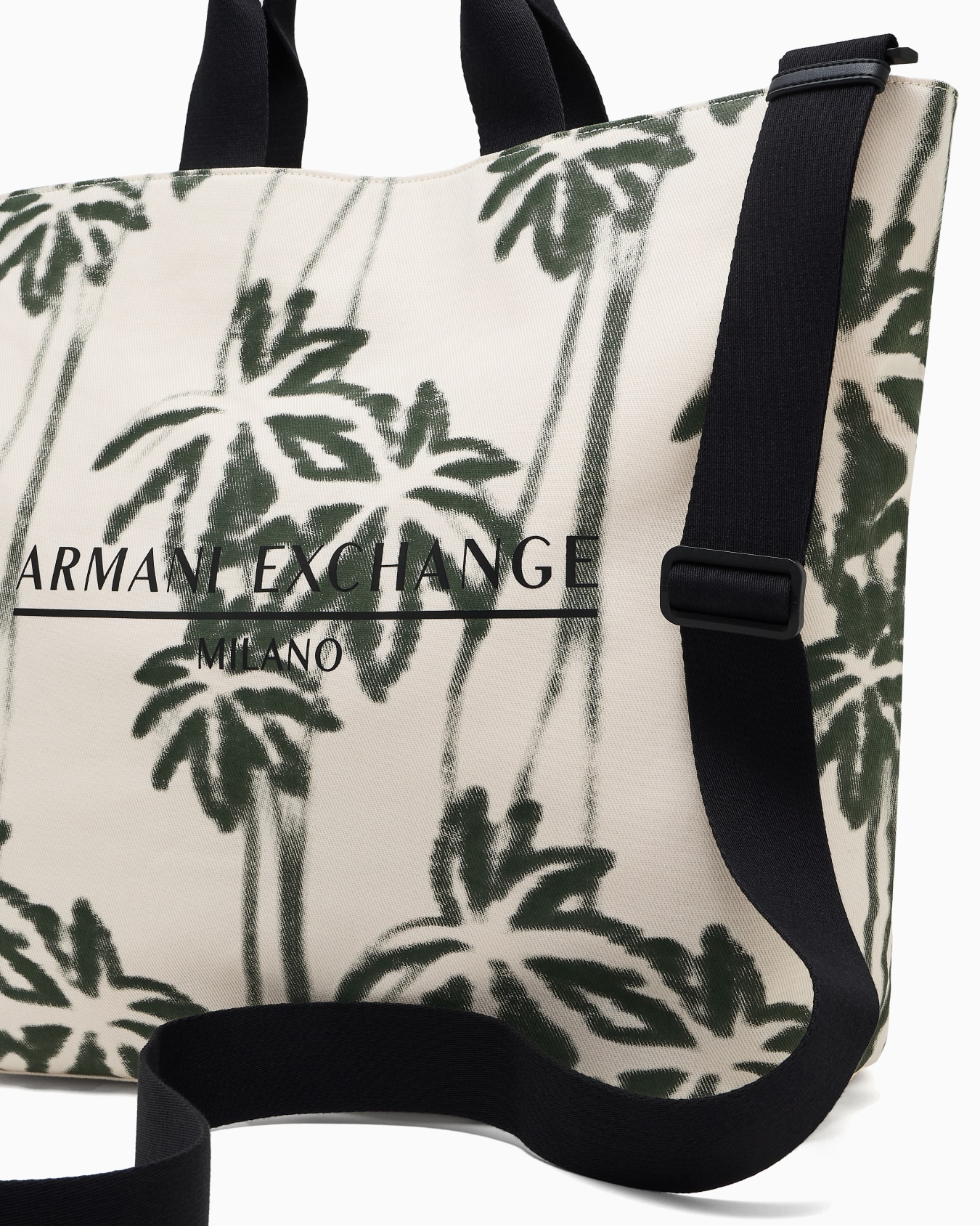 Palm-patterned cotton shopper bag Slide 4