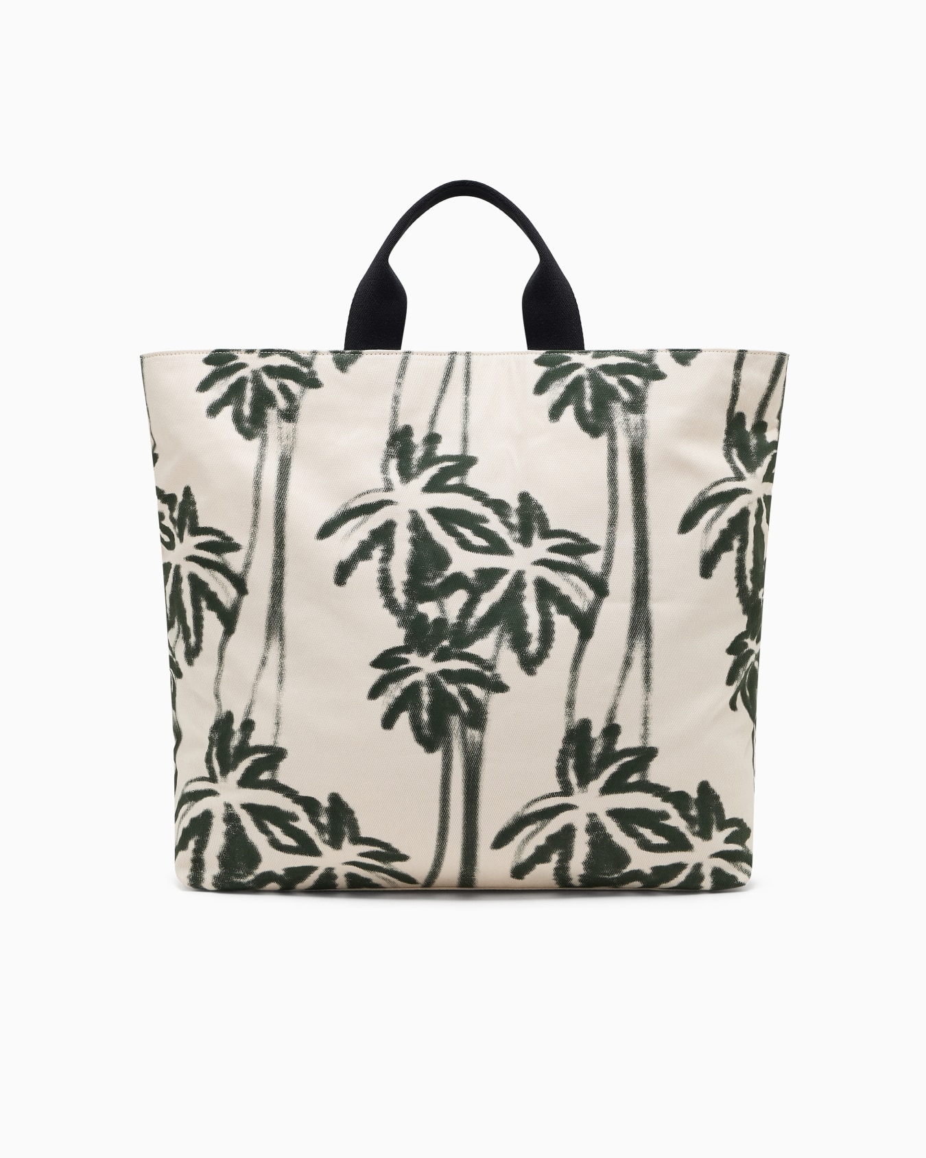 Palm-patterned cotton shopper bag Slide 2