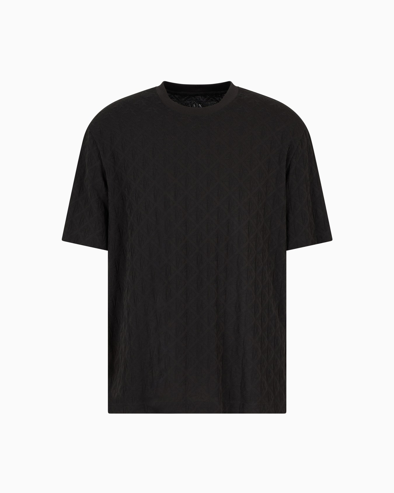 Regular fit cotton T-shirt with tone-on-tone allover logo Slide 0