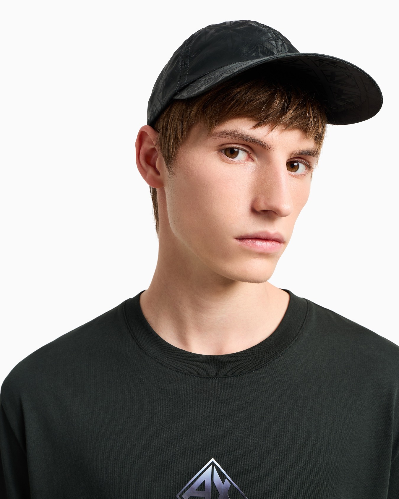 Satin fabric visor hat with logo Slide 2