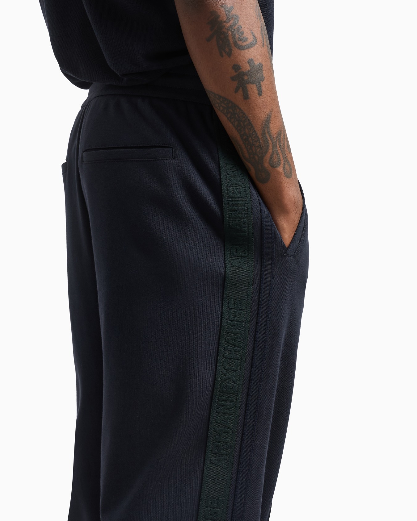 Regular fit trousers with contrasting band Slide 4