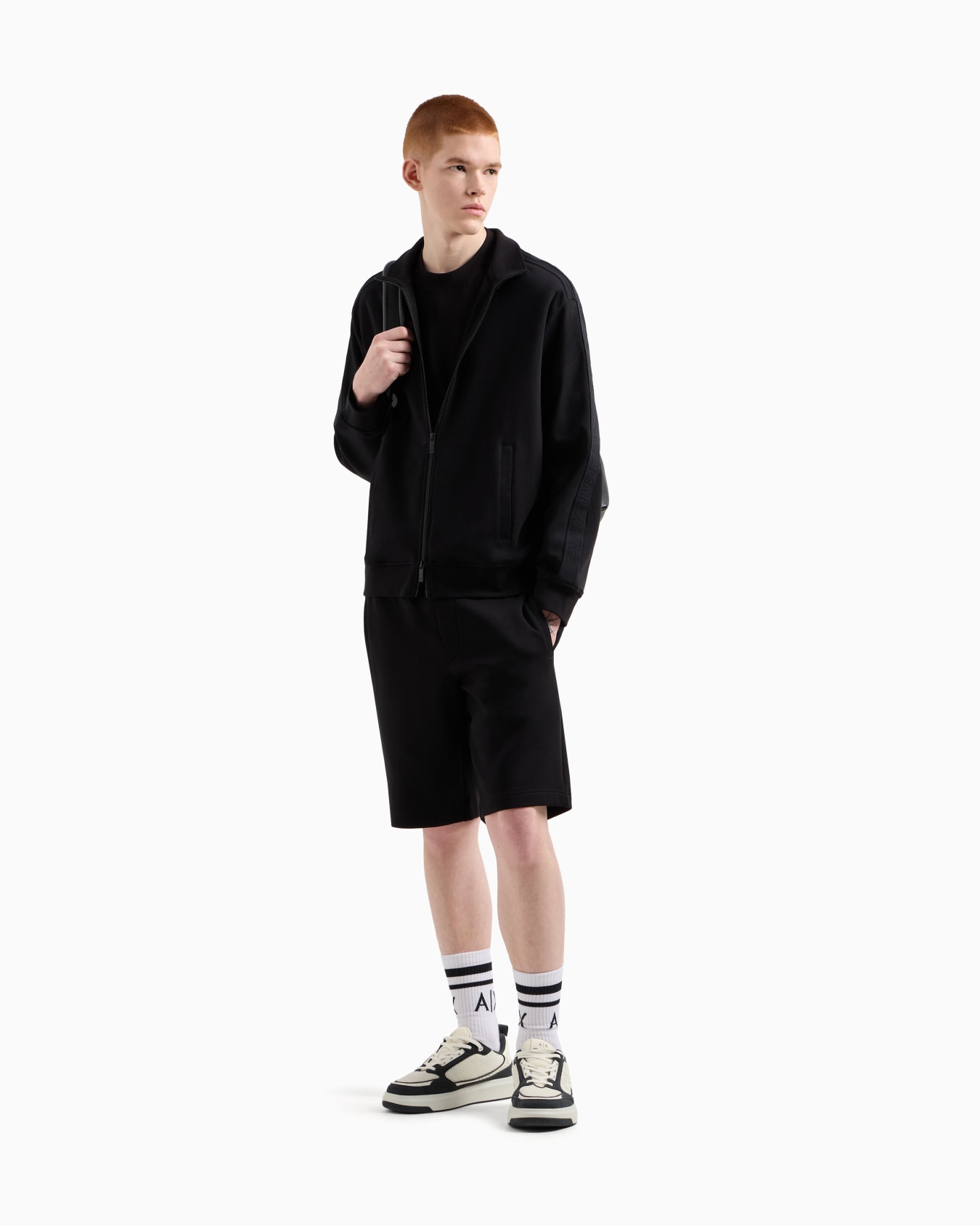  Full zip sweatshirt with logo bands Slide 2