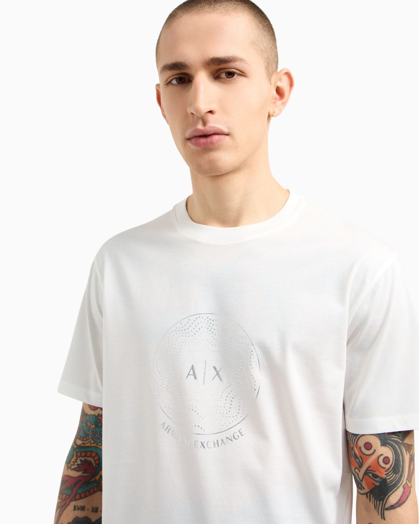 Regular fit T-shirt with golden rhinestones Slide 4