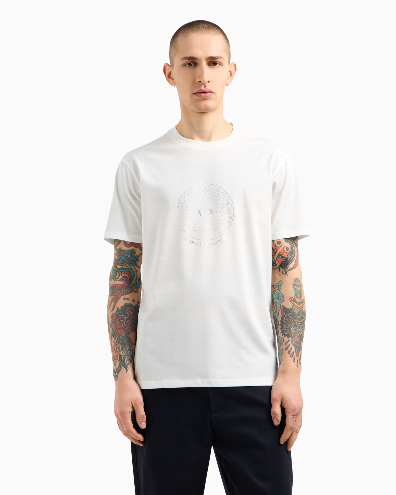 Regular fit T-shirt with golden rhinestones Slide 3