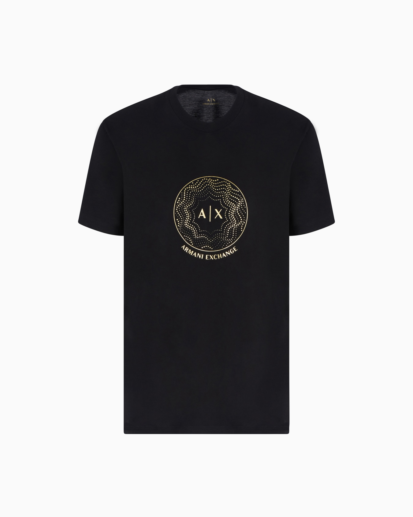 Regular fit T-shirt with golden rhinestones Slide 0
