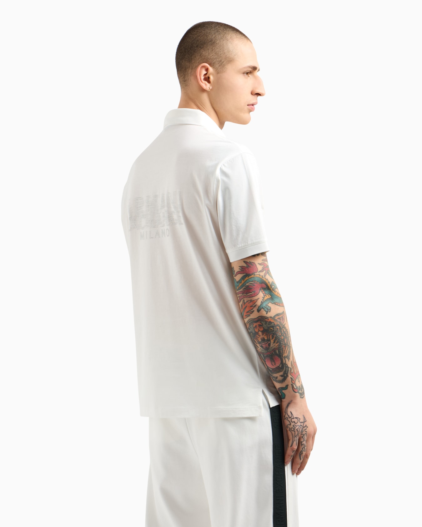 Regular fit polo shirt in mercerised cotton Slide 2
